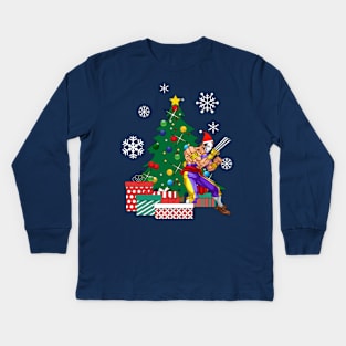 Vega Around The Christmas Tree Street Fighter Kids Long Sleeve T-Shirt